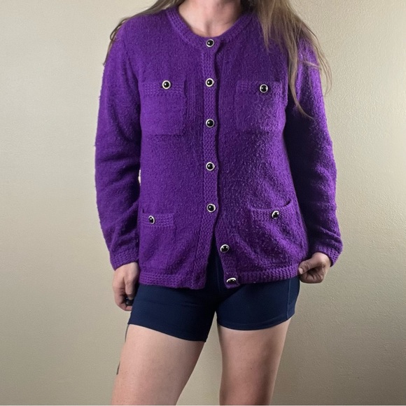 Warm comfy 80s vintage blazer style sweater - Picture 2 of 8